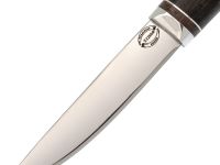 Нож Северный малый, сталь Х12МФ, рукоять коричневая карельская береза, с откованным долом