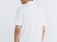 Поло из текстурной хлопковой ткани, Белый