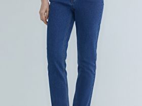 Узкие джинсы с высокой посадкой, Синий