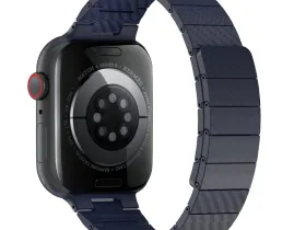 Ремешок WIWU Carbon Fiber Pattern для Apple Watch 42/44/45/49mm магнитная застежка (Wi-WB009) (синий)