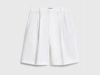 Шорты-бермуды со складками, Белый
