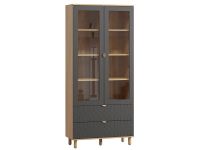 Витрина Теджонс 2-93x204 Деко Графитовый