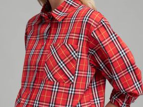 Свободная рубашка в клетку из твила