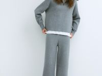 Вязаные брюки для девочек, Серый