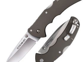 Нож складной Cold Steel Code-4 Spear Point, сталь CPM-S35VN, рукоять алюминий, серый