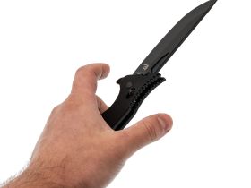 Складной нож Obertech ns-02 Normal straight black blade, сталь VG-10, рукоять G10, черный