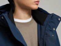 Однобортное пальто с капюшоном