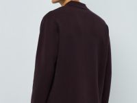 Вязаный джемпер-поло с длинным рукавом, Фиолетовый