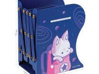 Подставка для книг MESHU "Space Cat", 3 отделения, раздвижная