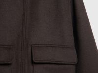 Куртка из пальтовой ткани с накладными карманами, Коричневый