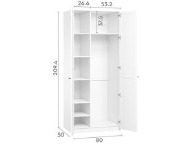 Распашной шкаф Монмарт 2-80x210 Белый