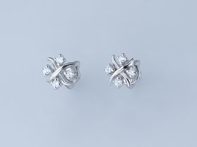 Пусеты из белого золота с бриллиантами э4701пс11191270