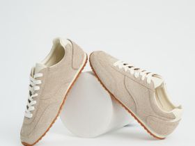 Кроссовки замшевые, Бежевый