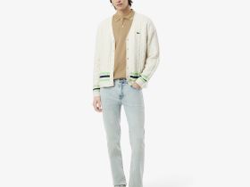 Мужское поло Lacoste L.12.21 классического кроя с длинным рукавом
