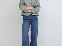 Укороченный твидовый жакет, Зеленый