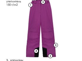 Брюки текстильные с полиуретановым покрытием для девочек
