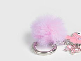 Брелок My Melody с помпоном для девочек, Серебряный