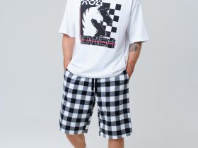 Комплект для мужчин: фуфайка (футболка) трикотажная, шорты текстильные