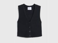 Вязаный жилет для девочек, Черный