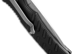 Автоматический нож Boker Plus Strike Spearpoint, сталь AUS-8, рукоять алюминий, черный, тактический выкидной нож