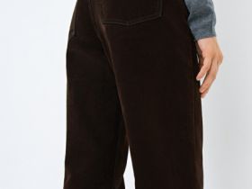 Прямые джинсы с бархатным напылением, Коричневый