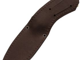 Кованый нож Юрский, дамасская сталь, рукоять карельская береза, художественное травление