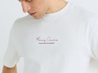 Футболка из плотного хлопка с текстовым принтом, Белый