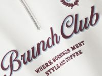 Свитшот с принтом и воротником на молнии, Бежевый