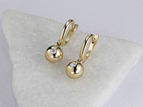 Серьги из желтого золота с бриллиантами э0301сг05153800