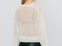 Джемпер оверсайз из пряжи с мохером, Белый