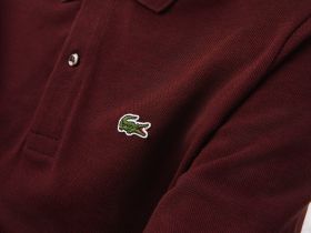Мужское поло Lacoste L.12.21 классического кроя с длинным рукавом