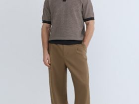 Поло из текстурной ткани, Желтый