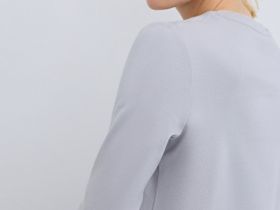 Лонгслив из плотного интерлока, Серый