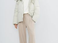 Утеплённая куртка с капюшоном, Бежевый