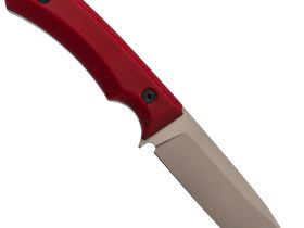 Нож Леший, сталь AUS10co, рукоять микарта, вишневый