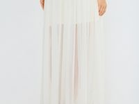 Юбка из шифона, Бежевый