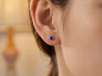 Пусеты из серебра с сапфирами э0677пс02210888