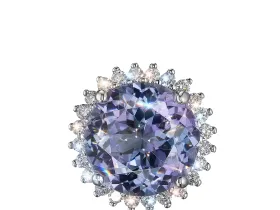 Подвеска из белого золота с танзанитом э4760пд03210411