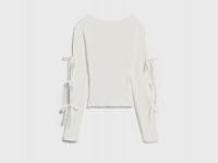 Вязаный джемпер с бантами для девочек, Белый