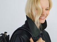 Короткая куртка из искусственной кожи, Черный