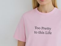 Футболка с принтом, Розовый