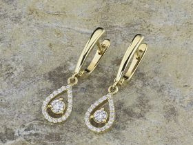 Серьги из желтого золота с бриллиантами э0301сг06162800