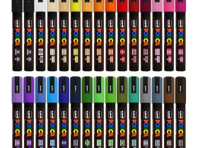 Маркер UNI "POSCA" PC-5M, 1,8-2,5 мм, наконечник пулевидный, цвет зеленый металлик