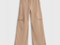 Брюки с карго-карманами для девочек, Бежевый