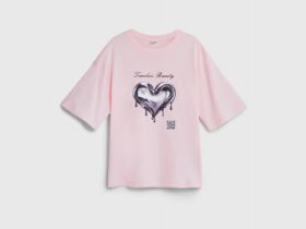 Футболка с AR-принтом для девочек, Розовый