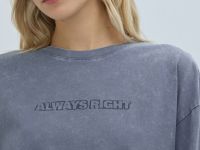 Лонгслив с принтом и эффектом стирки, Синий