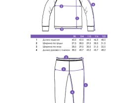 Термокомплект трикот. для девочек: фуфайка (футболка) с длин. рук, брюки для эпизод. использования