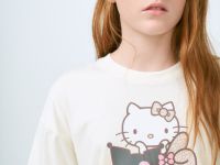 Футболка с принтом Hello Kitty для девочек, Белый