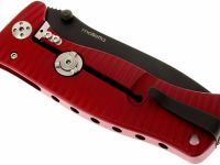 Нож складной LionSteel SR1A RB RED, сталь D2 Black Finish, рукоять алюминий (Solid®), красный