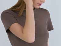 Базовая футболка из хлопка, Коричневый